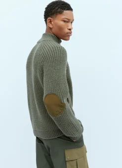T-Neck Wool Knit Sweater