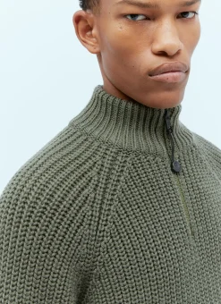 T-Neck Wool Knit Sweater