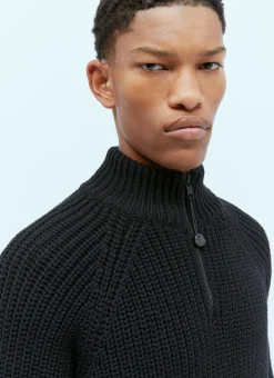 T-Neck Wool Knit Sweater