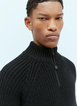 T-Neck Wool Knit Sweater