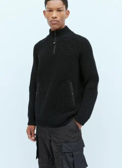 T-Neck Wool Knit Sweater