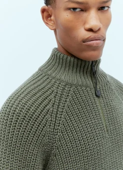 T-Neck Wool Knit Sweater