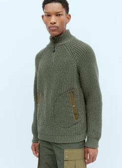 T-Neck Wool Knit Sweater