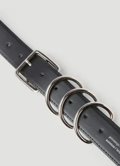 Triple Metal Loops Leather Belt