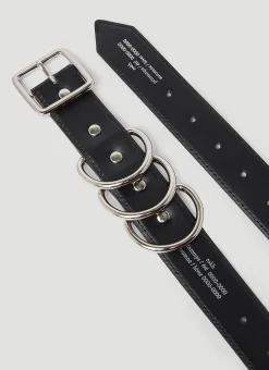 Triple Metal Loops Leather Belt