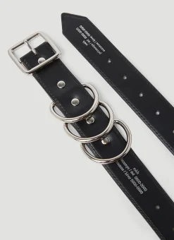 Triple Metal Loops Leather Belt