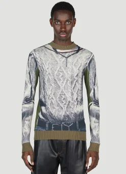 Trompe L'Oeil Cable Knit Top