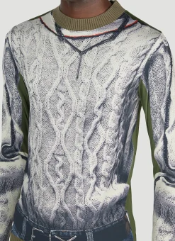 Trompe L'Oeil Cable Knit Top