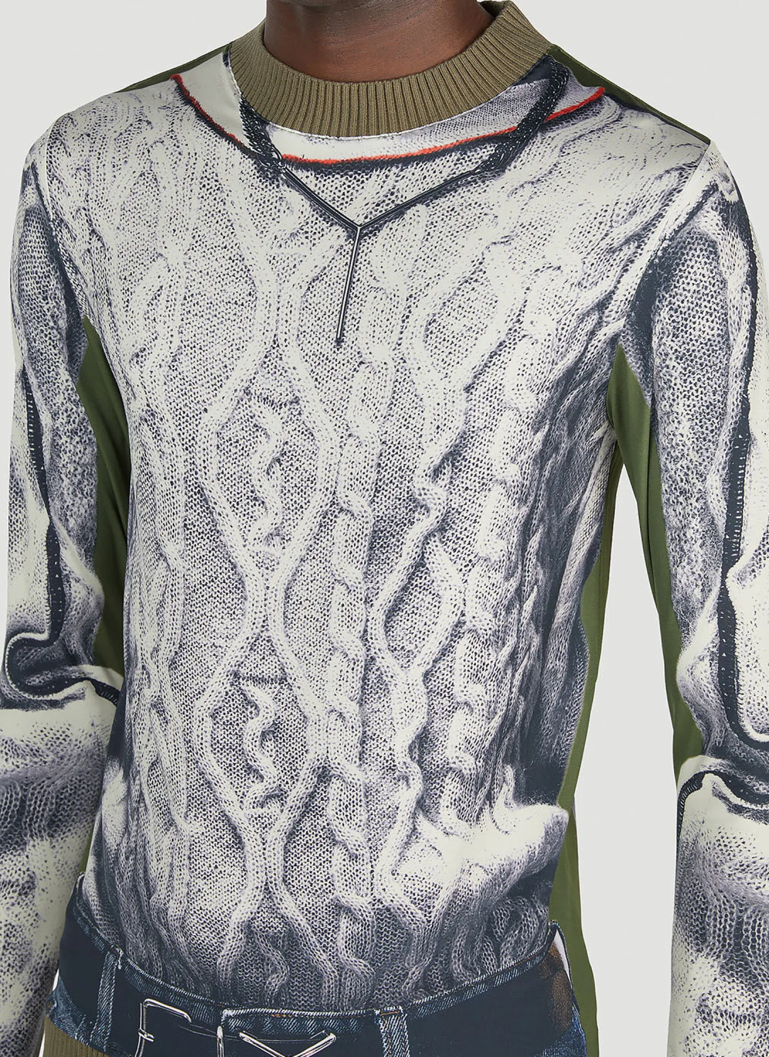Trompe L'Oeil Cable Knit Top