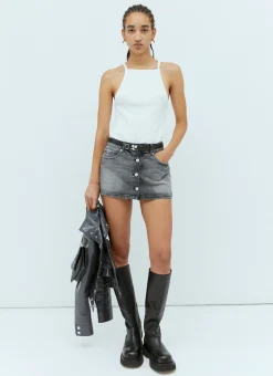Trucker Denim Mini Skirt