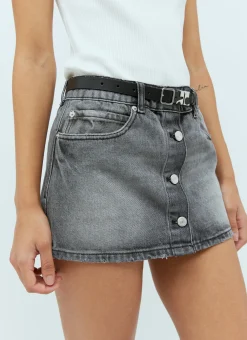 Trucker Denim Mini Skirt