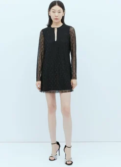 Tulle Interlocking Gg Crystal Mini Dress