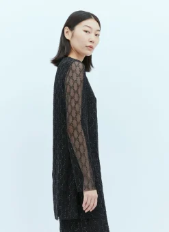 Tulle Interlocking Gg Crystal Mini Dress