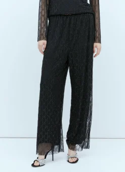 Tulle Interlocking Gg Crystal Pants