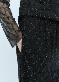 Tulle Interlocking Gg Crystal Pants