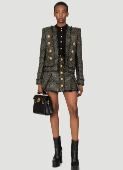 Tweed Pleated Mini Skirt
