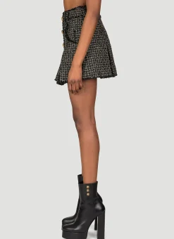 Tweed Pleated Mini Skirt