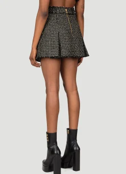 Tweed Pleated Mini Skirt