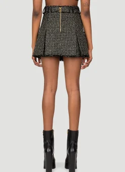 Tweed Pleated Mini Skirt