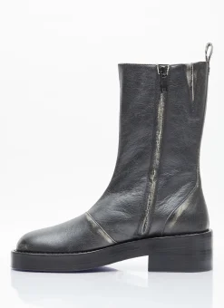 Used Leather Zip Ankle Boots
