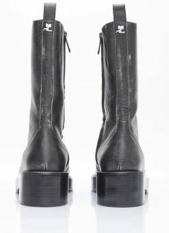 Used Leather Zip Ankle Boots