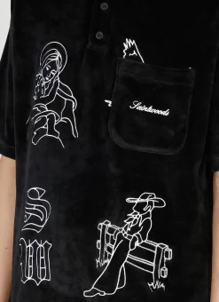 Velour Polo Top