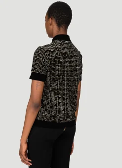 Velvet Monogram Jacquard Polo Shirt