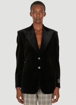Velvet Single Breasted Blazer