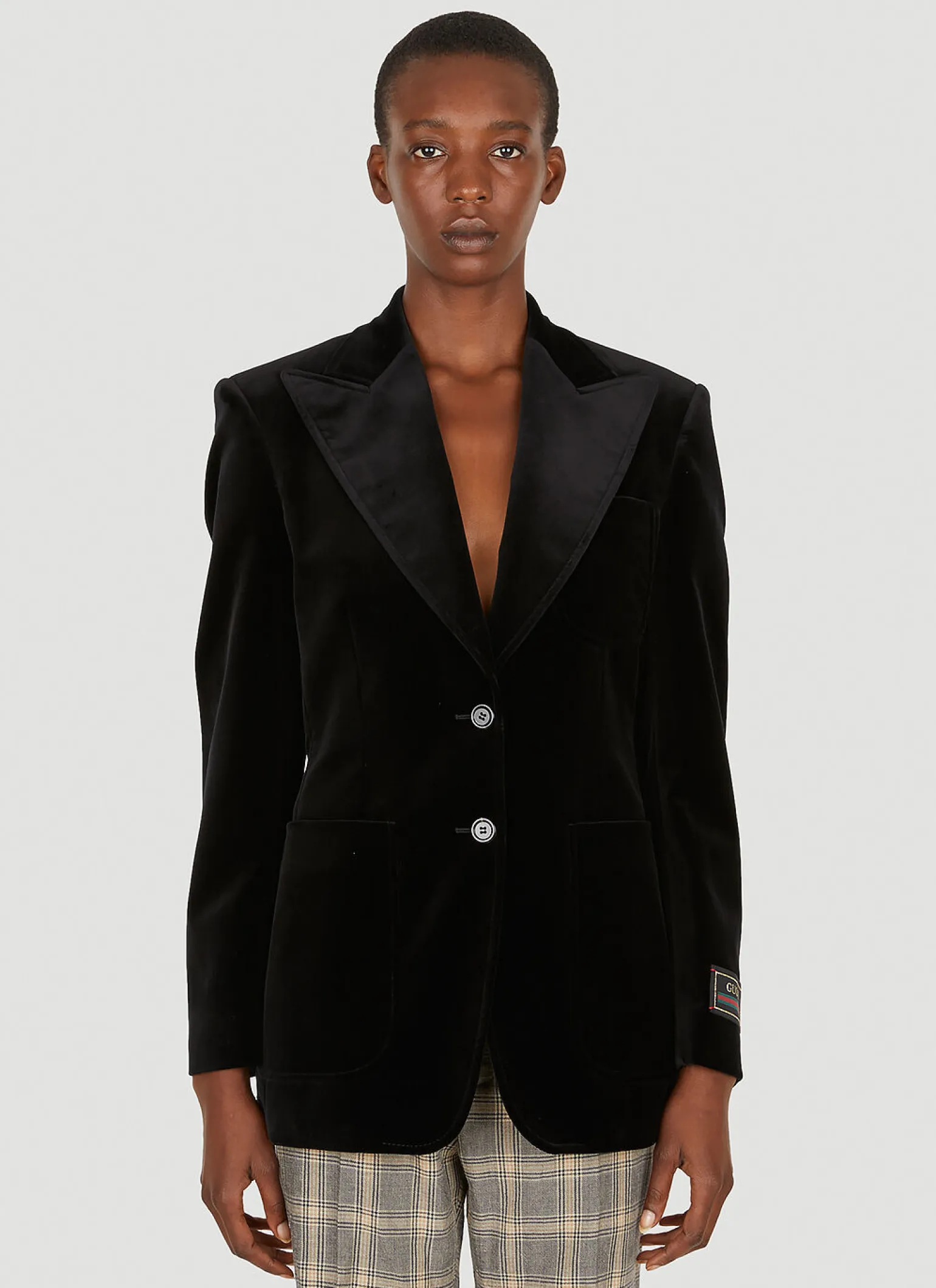 Velvet Single Breasted Blazer