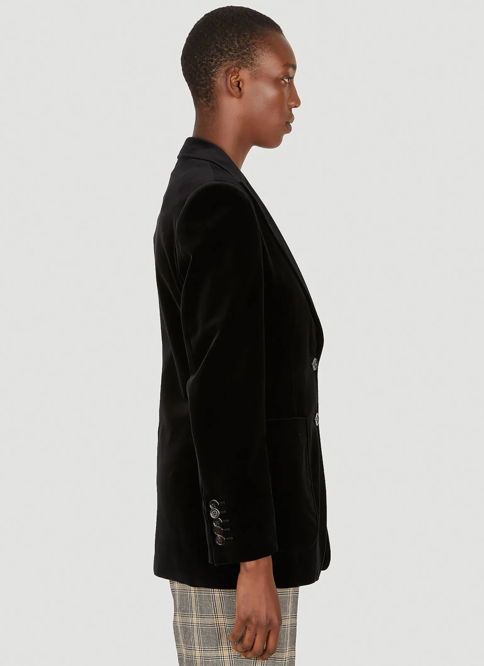 Velvet Single Breasted Blazer