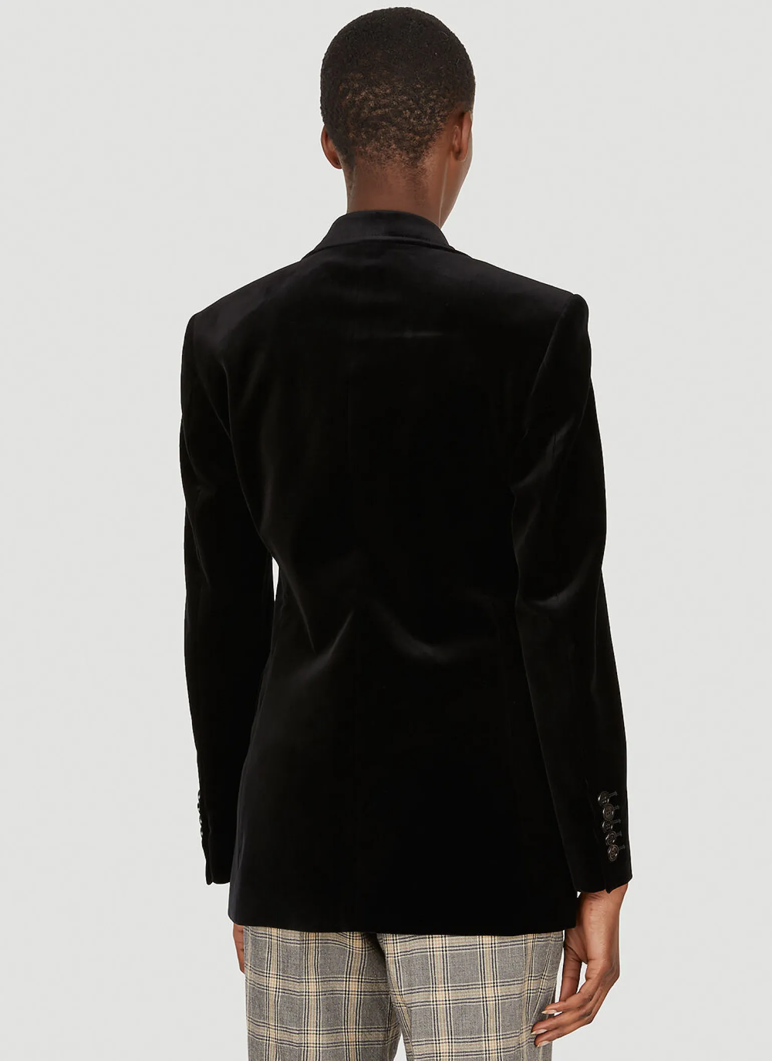 Velvet Single Breasted Blazer