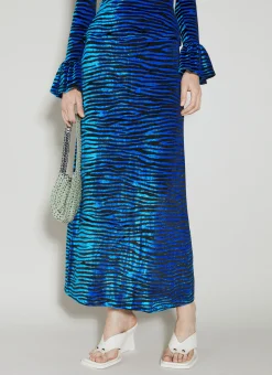 Velvet Zebra Print Skirt