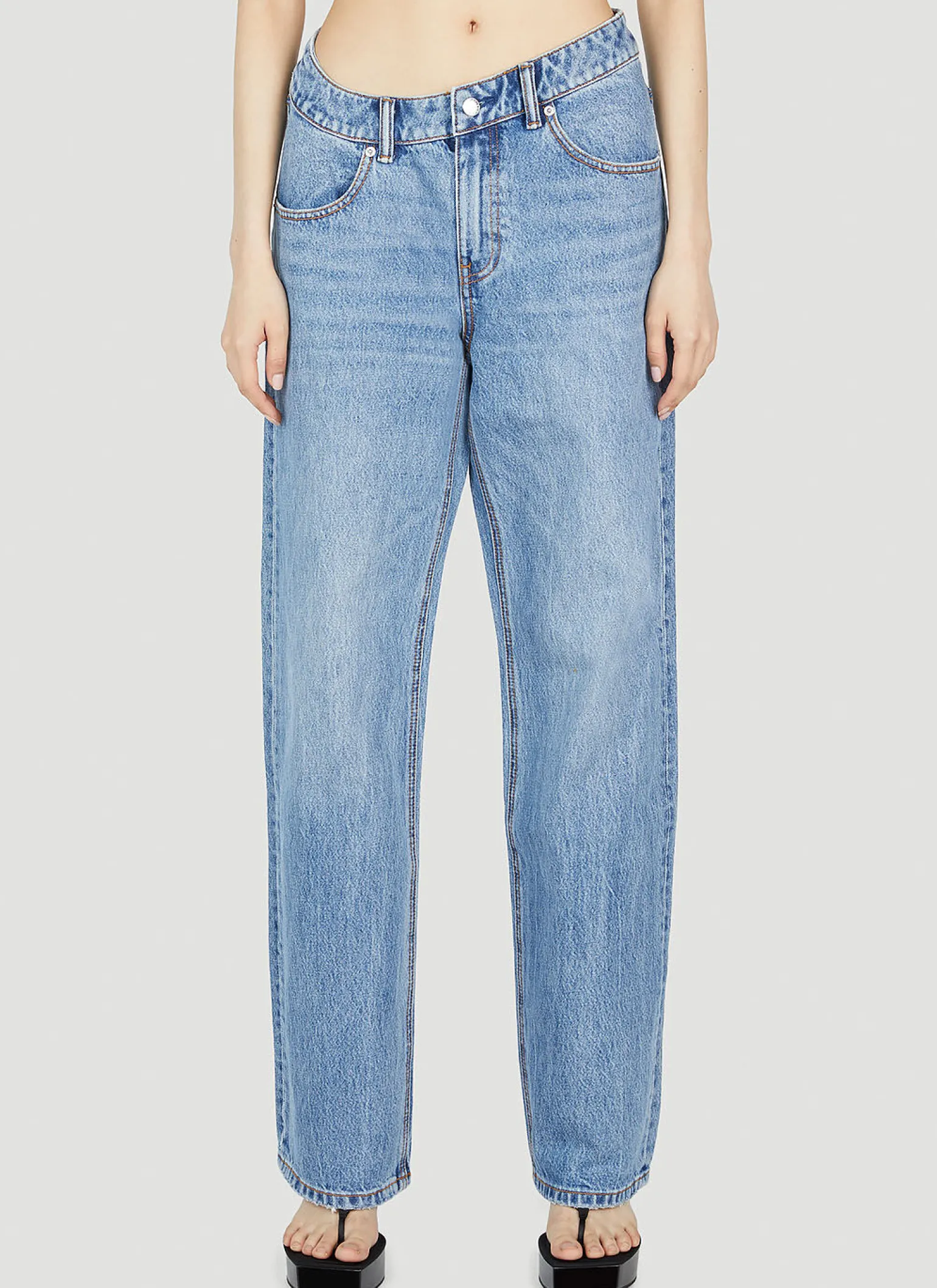 Washed Straight Leg Jeans