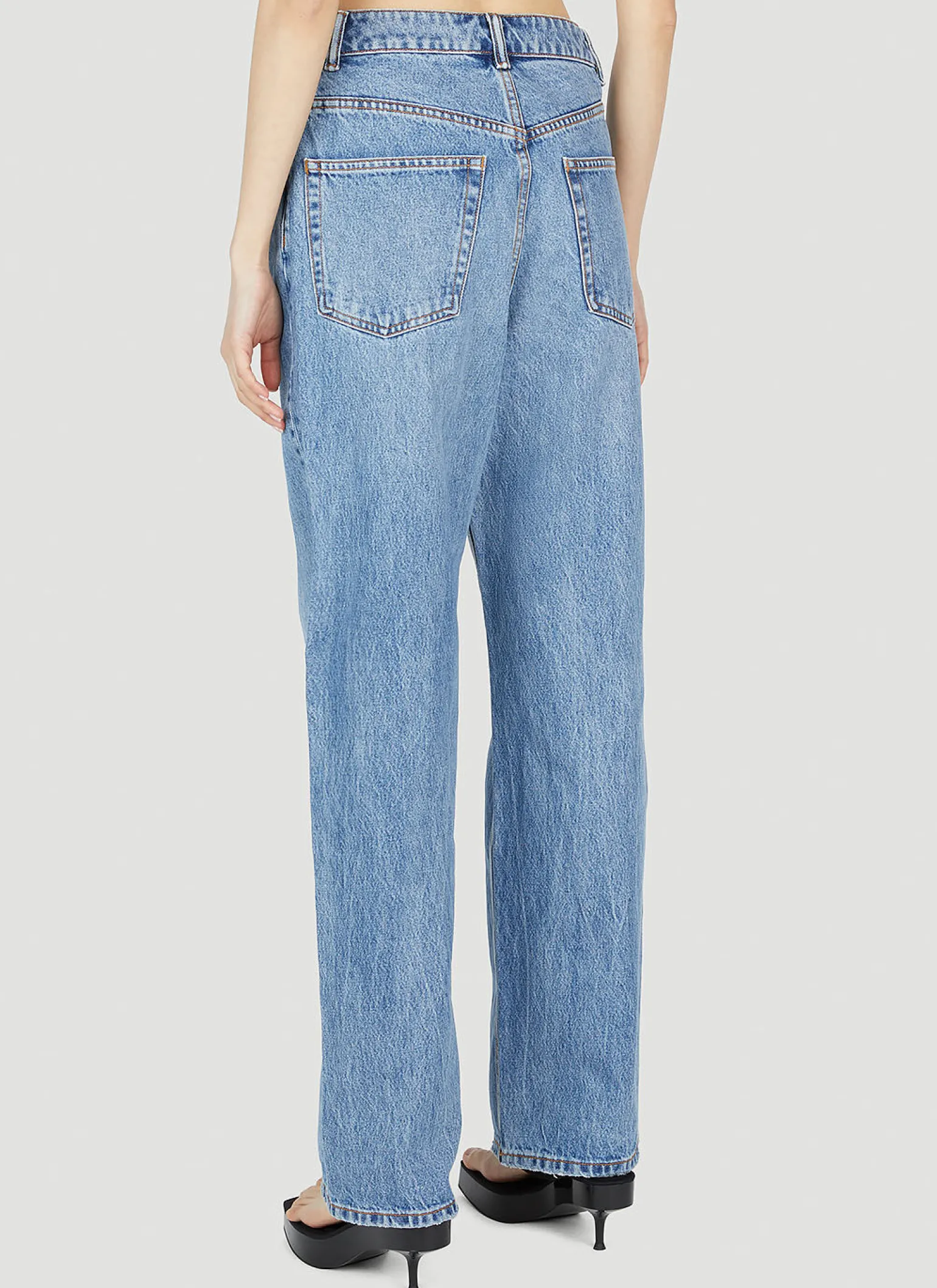Washed Straight Leg Jeans