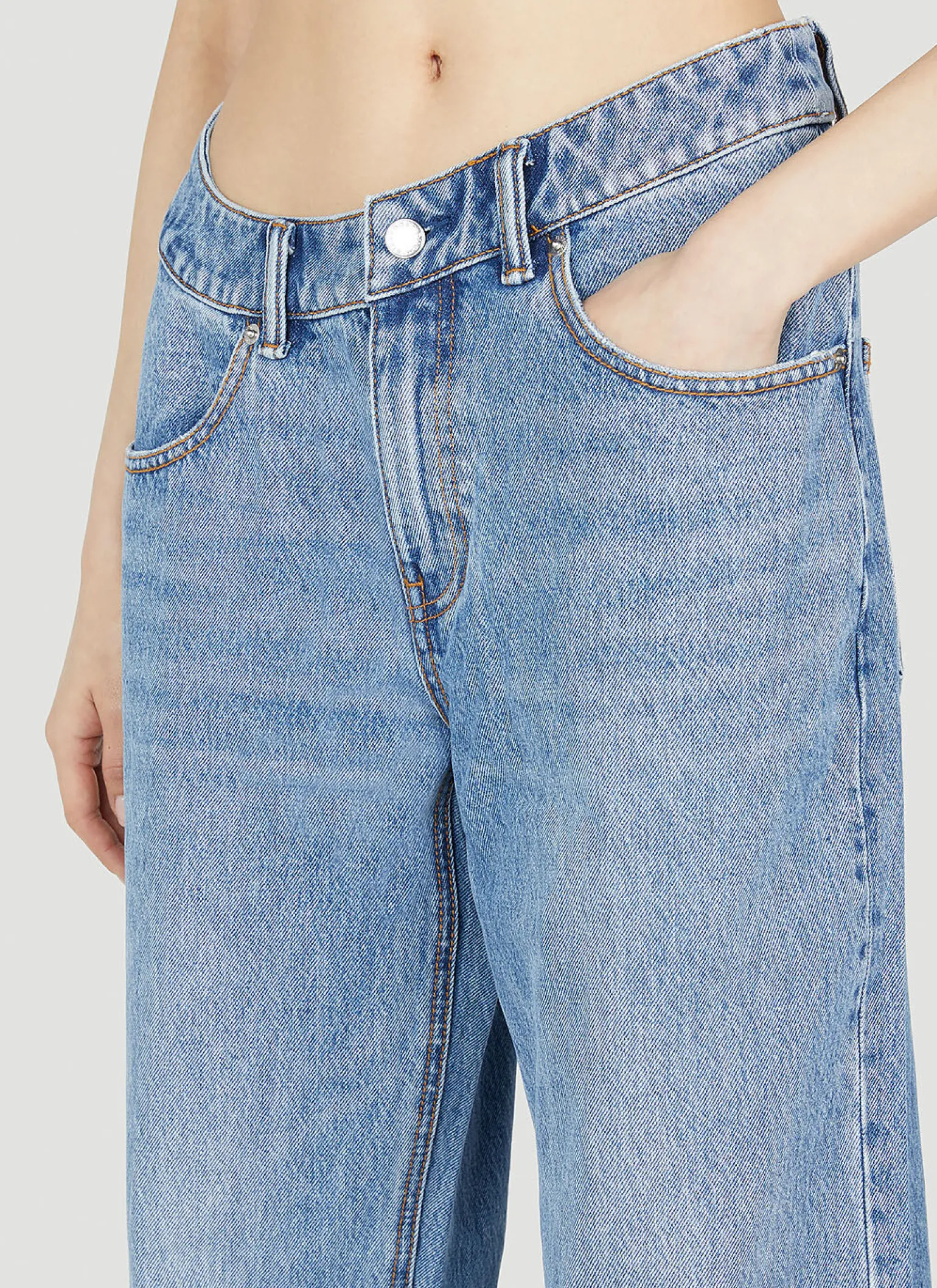 Washed Straight Leg Jeans