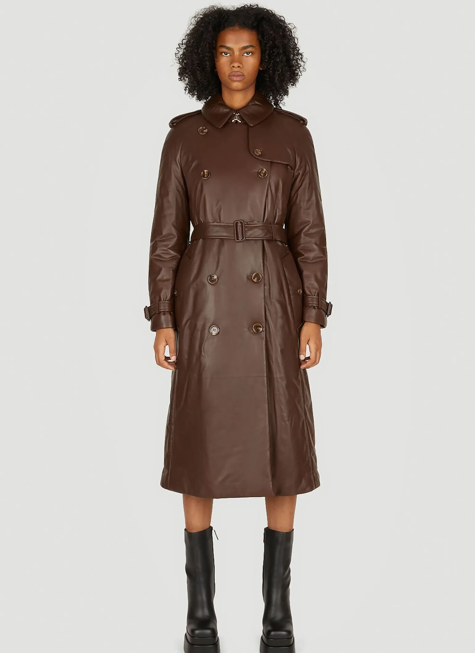 Waterloo Padded Leather Trench Coat