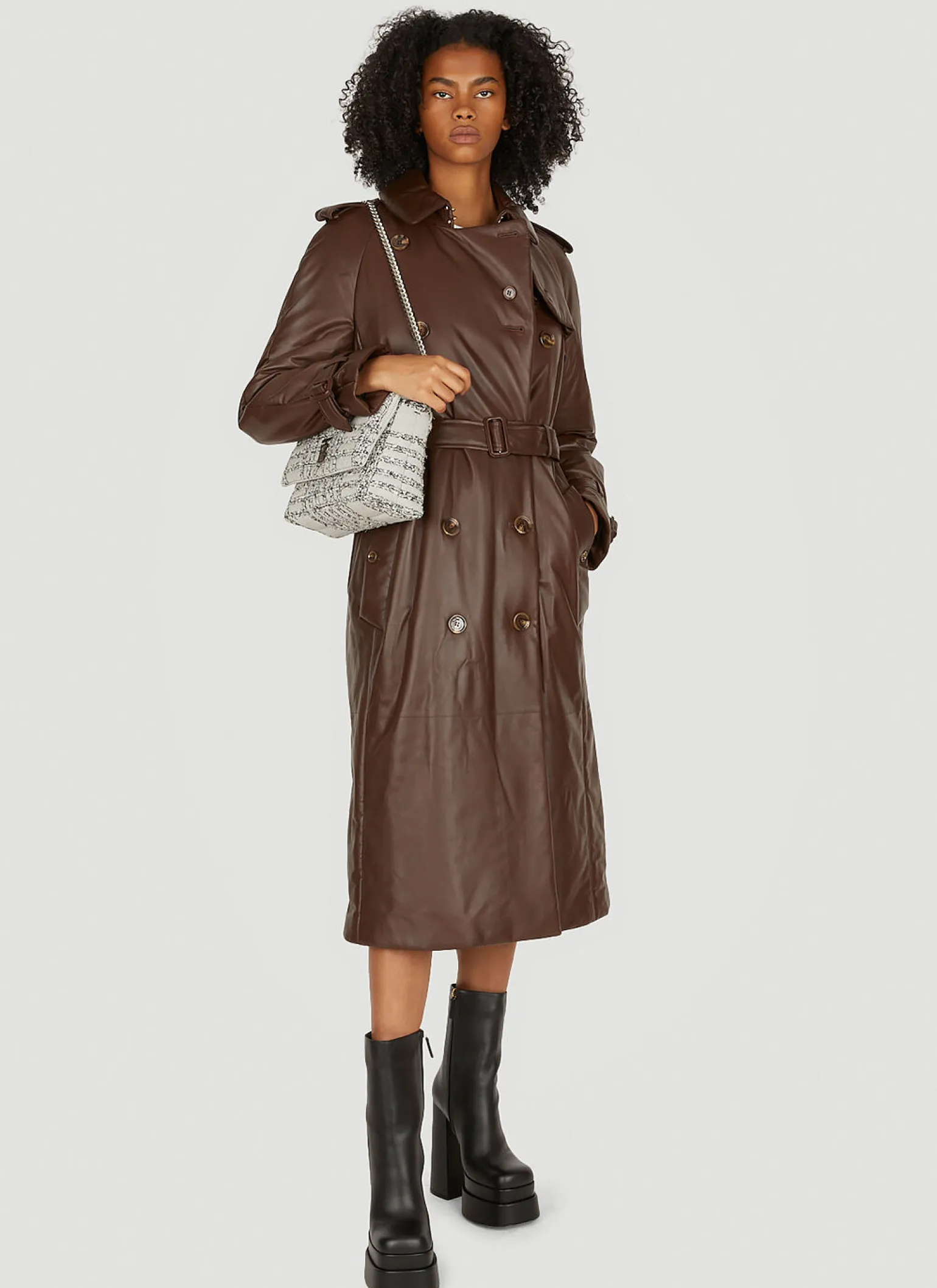 Waterloo Padded Leather Trench Coat
