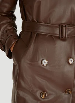 Waterloo Padded Leather Trench Coat