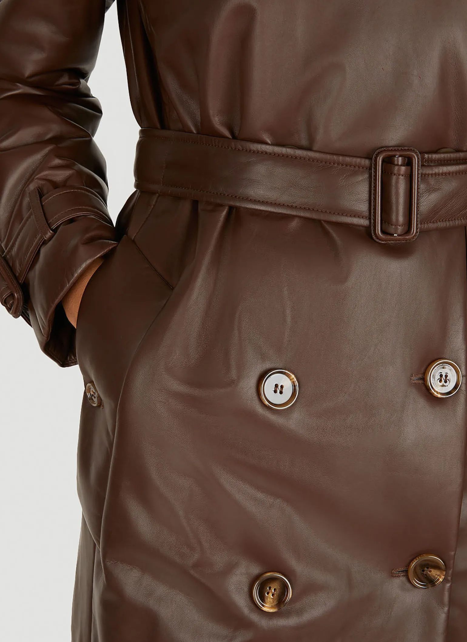 Waterloo Padded Leather Trench Coat