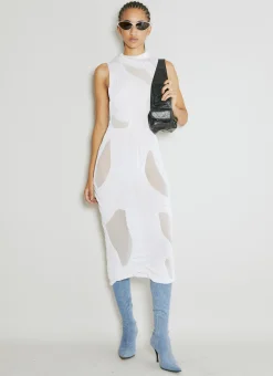 Wetlook Knit Midi Dress