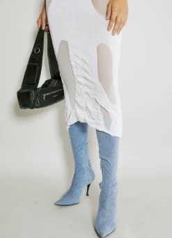 Wetlook Knit Midi Dress