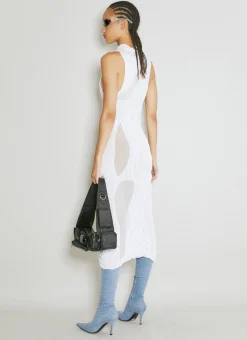 Wetlook Knit Midi Dress