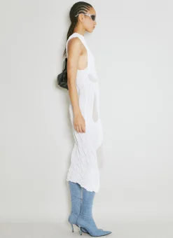 Wetlook Knit Midi Dress