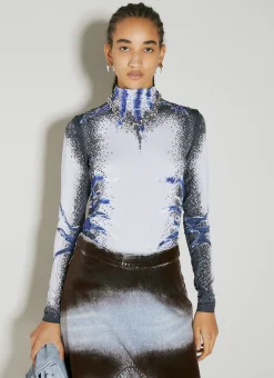 Whisker Print Long Sleeve Top