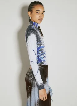 Whisker Print Long Sleeve Top