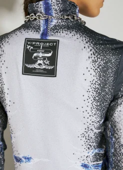 Whisker Print Long Sleeve Top