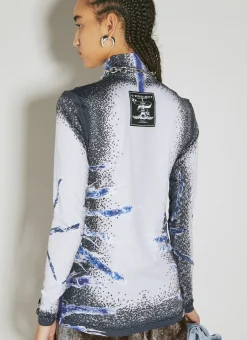 Whisker Print Long Sleeve Top