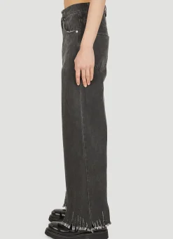Wide Leg Raw Hem Jeans