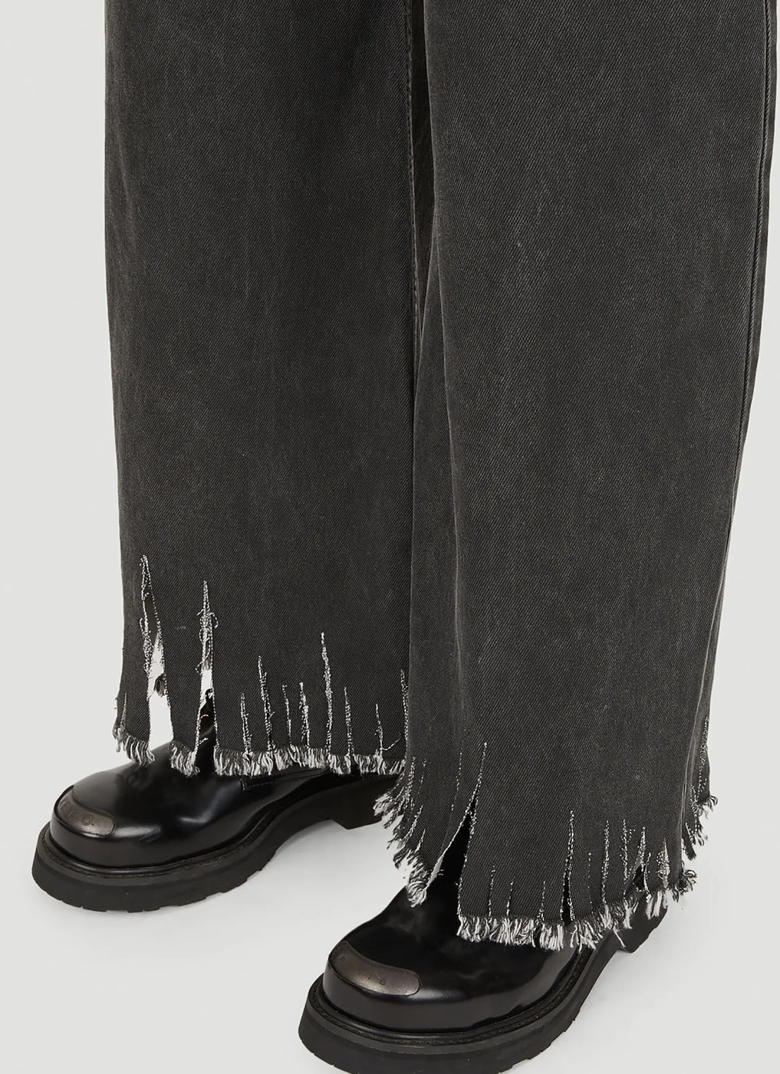 Wide Leg Raw Hem Jeans