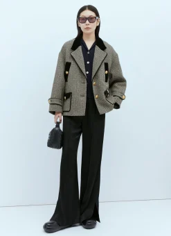 Wool Boucle Herringbone Jacket